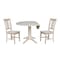 International Concepts Round 42 in Rd Top Pedestal Table, 2 Chairs, Unfinished, Ready to Finish, 42 in W, 42 in L, Wood K-42DPT-27-C10-2 - alternate 3